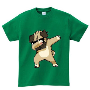 Cotton Boys Summer Tops Tee Dab Panda Dog Children funny T shirt  Dabbing Dance T-shirt For Kids Girls Celebrations Tshirt  NN