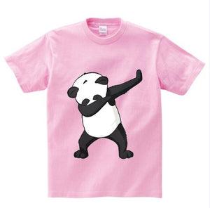 Cotton Boys Summer Tops Tee Dab Panda Dog Children funny T shirt  Dabbing Dance T-shirt For Kids Girls Celebrations Tshirt  NN