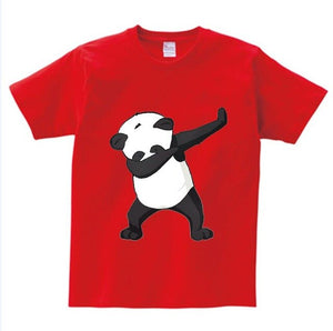 Cotton Boys Summer Tops Tee Dab Panda Dog Children funny T shirt  Dabbing Dance T-shirt For Kids Girls Celebrations Tshirt  NN