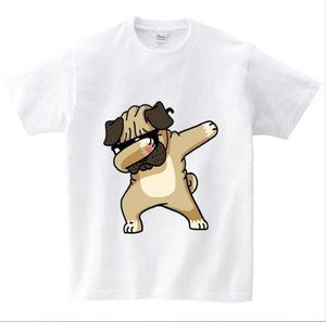 Cotton Boys Summer Tops Tee Dab Panda Dog Children funny T shirt  Dabbing Dance T-shirt For Kids Girls Celebrations Tshirt  NN