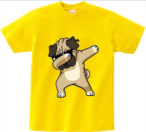 Cotton Boys Summer Tops Tee Dab Panda Dog Children funny T shirt  Dabbing Dance T-shirt For Kids Girls Celebrations Tshirt  NN