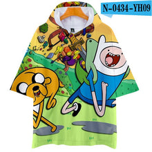 Load image into Gallery viewer, Adventure Time Finn And Jake The Dog Face T Shirt Men Women Fashion 3d Hoodie T-shirt Harajuku Streetwear Tshirt Tops Clothes
