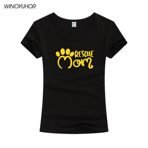 Rescue Mom Dog Cat Paw Print Women Tshirt Cotton Casual Funny T Shirt For Lady Girl Harajuku Top Tee Camiseta Femenina