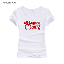 Load image into Gallery viewer, Rescue Mom Dog Cat Paw Print Women Tshirt Cotton Casual Funny T Shirt For Lady Girl Harajuku Top Tee Camiseta Femenina
