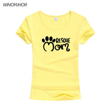 Load image into Gallery viewer, Rescue Mom Dog Cat Paw Print Women Tshirt Cotton Casual Funny T Shirt For Lady Girl Harajuku Top Tee Camiseta Femenina
