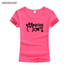 Load image into Gallery viewer, Rescue Mom Dog Cat Paw Print Women Tshirt Cotton Casual Funny T Shirt For Lady Girl Harajuku Top Tee Camiseta Femenina
