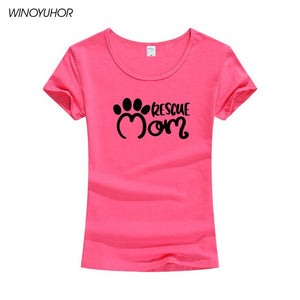 Rescue Mom Dog Cat Paw Print Women Tshirt Cotton Casual Funny T Shirt For Lady Girl Harajuku Top Tee Camiseta Femenina