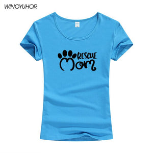 Rescue Mom Dog Cat Paw Print Women Tshirt Cotton Casual Funny T Shirt For Lady Girl Harajuku Top Tee Camiseta Femenina