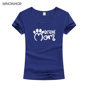 Rescue Mom Dog Cat Paw Print Women Tshirt Cotton Casual Funny T Shirt For Lady Girl Harajuku Top Tee Camiseta Femenina