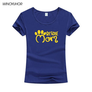 Rescue Mom Dog Cat Paw Print Women Tshirt Cotton Casual Funny T Shirt For Lady Girl Harajuku Top Tee Camiseta Femenina