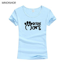 Load image into Gallery viewer, Rescue Mom Dog Cat Paw Print Women Tshirt Cotton Casual Funny T Shirt For Lady Girl Harajuku Top Tee Camiseta Femenina
