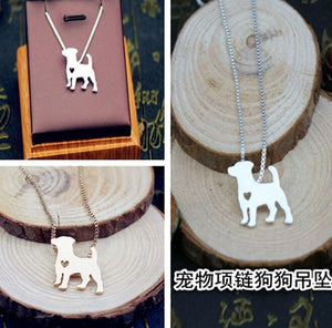 Jack Russell terrier  pet lover necklace dog pendant alloy jewelry golden colors plated