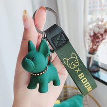 Load image into Gallery viewer, Fashion Punk French Bulldog Keychain PU Leather Dog Keychains for Women Bag Pendant Jewelry Trinket Men&#39;s Car Key Ring Key Chain
