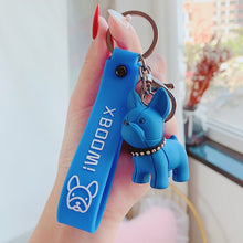 Load image into Gallery viewer, Fashion Punk French Bulldog Keychain PU Leather Dog Keychains for Women Bag Pendant Jewelry Trinket Men&#39;s Car Key Ring Key Chain
