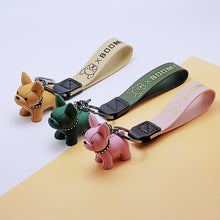 Load image into Gallery viewer, Fashion Punk French Bulldog Keychain PU Leather Dog Keychains for Women Bag Pendant Jewelry Trinket Men&#39;s Car Key Ring Key Chain
