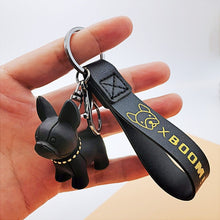 Load image into Gallery viewer, Fashion Punk French Bulldog Keychain PU Leather Dog Keychains for Women Bag Pendant Jewelry Trinket Men&#39;s Car Key Ring Key Chain
