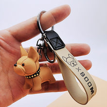 Load image into Gallery viewer, Fashion Punk French Bulldog Keychain PU Leather Dog Keychains for Women Bag Pendant Jewelry Trinket Men&#39;s Car Key Ring Key Chain
