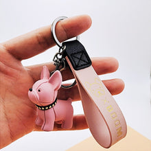 Load image into Gallery viewer, Fashion Punk French Bulldog Keychain PU Leather Dog Keychains for Women Bag Pendant Jewelry Trinket Men&#39;s Car Key Ring Key Chain
