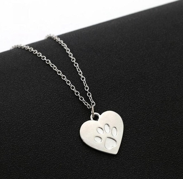 SUTAYI Love Heart Patte Dog Necklace Claw Kitty Cat Footprint Necklaces & Pendants  For Women Jewelry Best Valentine's Day