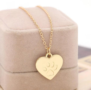 SUTAYI Love Heart Patte Dog Necklace Claw Kitty Cat Footprint Necklaces & Pendants  For Women Jewelry Best Valentine's Day