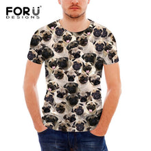 Load image into Gallery viewer, FORUDESIGNS German Shepherd Dog Print T Shirts Men Summer O-Neck Top Tee Shirt Black Casual Breathable Short Sleeve Tshirt Male
