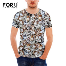 Load image into Gallery viewer, FORUDESIGNS German Shepherd Dog Print T Shirts Men Summer O-Neck Top Tee Shirt Black Casual Breathable Short Sleeve Tshirt Male
