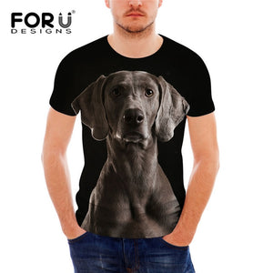 FORUDESIGNS German Shepherd Dog Print T Shirts Men Summer O-Neck Top Tee Shirt Black Casual Breathable Short Sleeve Tshirt Male