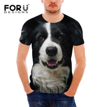 Load image into Gallery viewer, FORUDESIGNS German Shepherd Dog Print T Shirts Men Summer O-Neck Top Tee Shirt Black Casual Breathable Short Sleeve Tshirt Male
