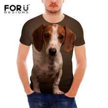 Load image into Gallery viewer, FORUDESIGNS German Shepherd Dog Print T Shirts Men Summer O-Neck Top Tee Shirt Black Casual Breathable Short Sleeve Tshirt Male
