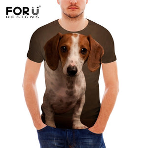 FORUDESIGNS German Shepherd Dog Print T Shirts Men Summer O-Neck Top Tee Shirt Black Casual Breathable Short Sleeve Tshirt Male