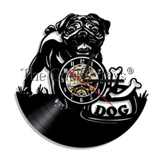 Load image into Gallery viewer, 1Piece House Pet Puppy Kids Room Wall Clock Cute Pug Dog Vinyl Record Wall Clock Animal Handmade Wall Art Dog Lover Gift
