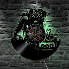 Load image into Gallery viewer, 1Piece House Pet Puppy Kids Room Wall Clock Cute Pug Dog Vinyl Record Wall Clock Animal Handmade Wall Art Dog Lover Gift
