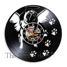 Load image into Gallery viewer, Lovely Pug Dog British Bulldog Vinyl Record LED Wall Clock Modern Design Animal Puppy Wall Clocks Nursery Wall Art Decor
