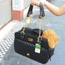 Load image into Gallery viewer, mylb Dogs Bags Pet Carrier Portable Travel Carry Bags Faux Leather Mesh Breathable Cat Dog Bag Handbag Puppy Carrier 40*18*27CM
